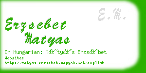 erzsebet matyas business card